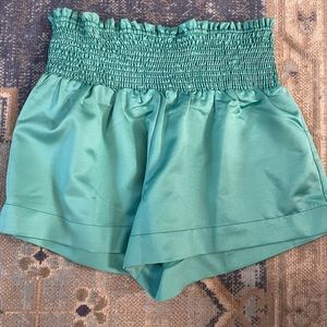 Turquoise TCEC Smocked Shorts